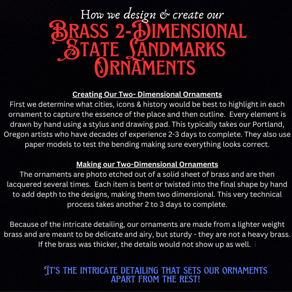 Austin Texas Ornament Brass City Skyline Music Bat Bridge 6th Street Capital - Picture 3 of 7